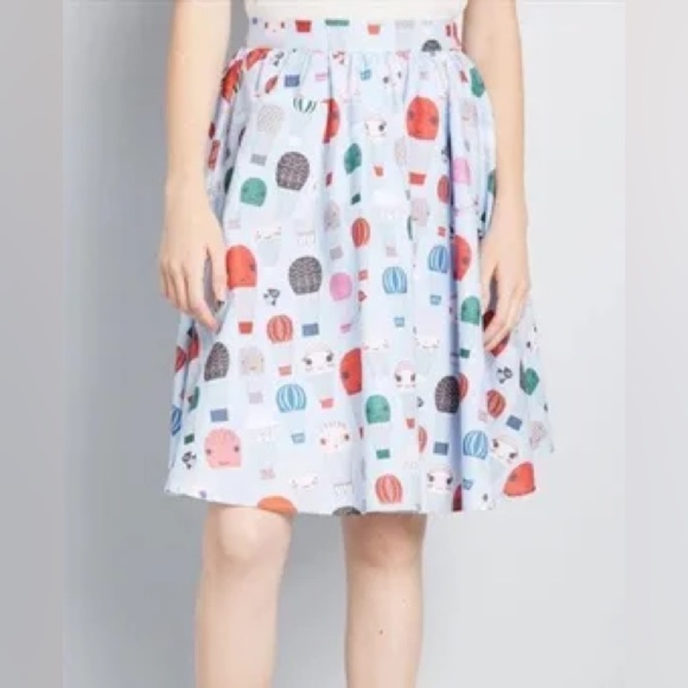 ModCloth hot air balloon midi skirt w pocket and elastic back waistband nwt